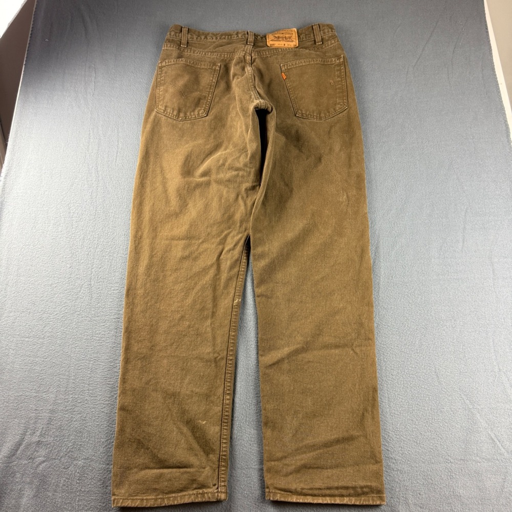 Vintage USA Levis 565 Jeans Men's 34x34 Brown Orange Tab Loose Fit Wide Leg 90s - Picture 3 of 12